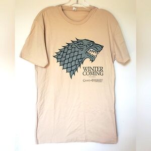 Game of Thrones Dragon Winter is Coming Beige Cream T-shirt tee adult Men’s M